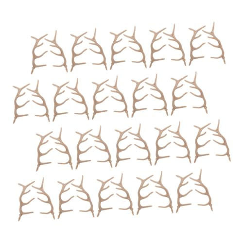 ibasenice Christmas Tree Decorations 24 Plastic Deer Antlers Snowman Hand Twigs Deer Horn Decor Mini Antlers Embellishments