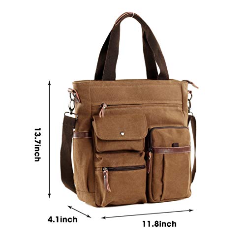 Men Canvas Handbag Vintage Messenger Crossbody Purse Travel Hiking Tote Satchel2