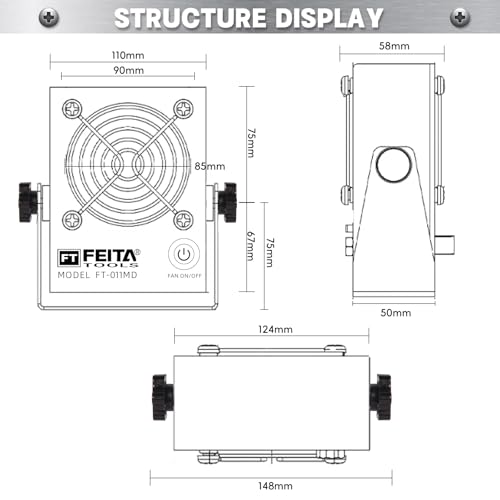 Image of FEITA Anti Static Ionizer Fan MINI Type DC Ionizing Air Blower Static Eliminator ESD Ionized Fan for Eliminating Electrostatic (FT-011MD)
