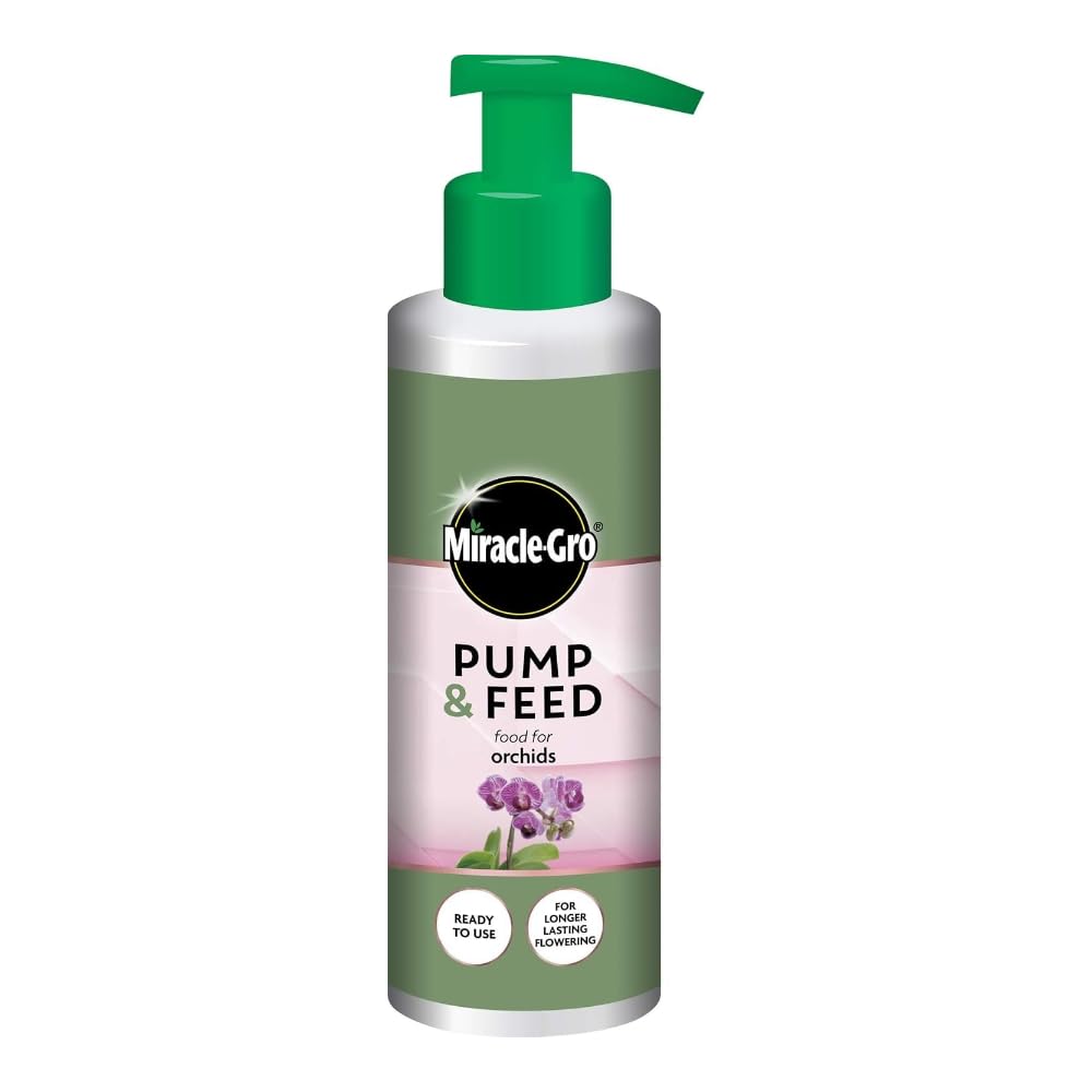 Miracle-Gro Pump & Feed Orchid 200ml - Liquid Fertilizer for Healthy Orchids, Flowers, and Indoor Plants, Easy to Use with Built-In Pump, Promotes Strong Growth and Vibrant Blooms