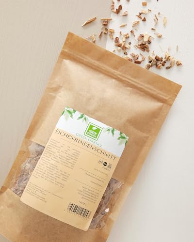 Eichenrindentee 500g von Grüne Essenz Eichenrinde getrocknet und geschnitten Kräutertee - Badekräuter zur Herstellung von Fußbädern für Umschläge oder als Tee