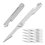 edcfans Pocket Knife For Men, Folding Scalpels Knife with 10pcs Surgical Replaceable Blades #11, EDC Utility Knives, Outdoor Edge Knives for Hunting, Skinning.