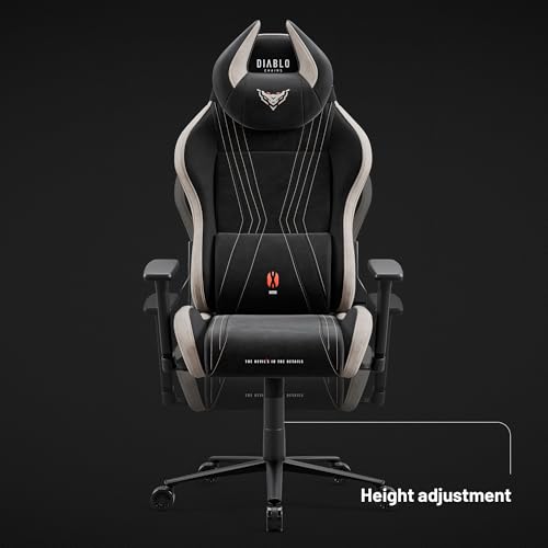 Sedia Gaming Tessuto X-Horn 2.0 | Braccioli 3D Regolabili, Poggiatesta e Supporto Lombare, Poltrona Gaming 150 kg | Gaming Chair | Normal (L) | Beige-Nero - Sedia gaming - Immagine 5