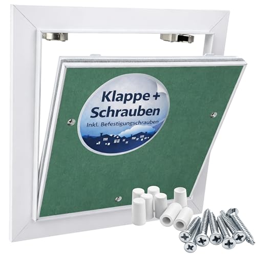 Revisionsklappe 20x20cm - flächenbündige & überstreichbare|Revisionstür mit Dichtung|200x200mm Wartungsöffnung für Trockenbau|Push-to-Open|für 12 5 mm Gipskarton|Aluminiumrahmen|für Wand & Decke.