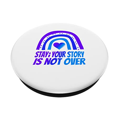 Suicide Awareness Shirt Stay Tshirt Suicide Prevention PopSockets Swappable PopGrip, Black - Image 2