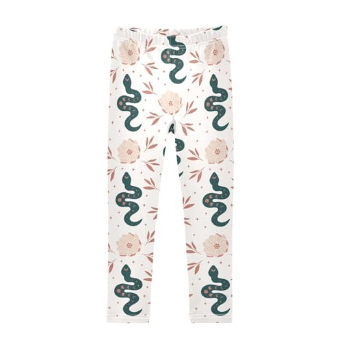 CaTaKu Girls Leggings Magic Bohemian Snake Leggings for Girls Kids Athletic Workout Yoga Pants Size 4-10T