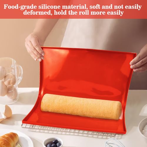 DTYGUIXE 2 Stück Silikon Backblech Rollmatte Biskuitrollenmatte Antihaftbeschichtet Silikonbackmatte Swiss Roll Backmatte 30.5 * 25.8 * 1cm Silikon-Kuchenrollenmatte Biskuitrolle Backform für Kochen