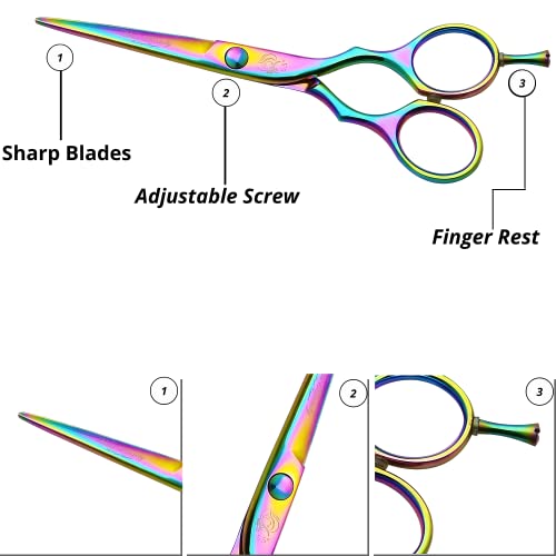 Wishbeauty Professional Hairdressing Scissors, 5.5 inch Hair Scissors for Women & Men, Barber Scissors for Hair Cutting - Image 2