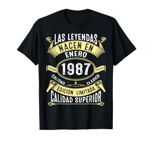 37 Cumpleaños hombre mujer 37 años Enero 1987 regalo Camiseta