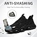 GLYGML Mens Steel Toe Safety Work Shoes Trainers Sneakers Puncture Proof Anti Smashing Non Slip Breathable Comfortable Fashion Black US 8.5