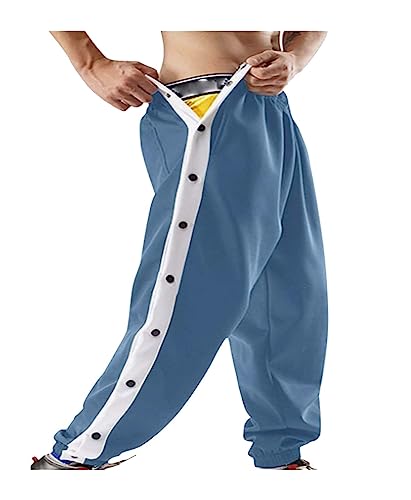 Pantalon de survêtement pour hommes jogger ample boutons-pression d'entraînement de basket