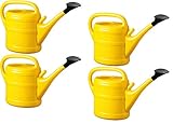 4X Gießkanne 10L GELB + 1x BILDMAGNET! Blumenkanne Kunststoff für groß & klein Garten & Zimmerpflanzen Gießkannen Gieskanne Gieskannen Giesskanne 10 L Liter Watering Can Gieskannen10Liter lr