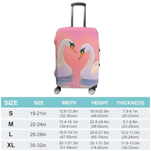 Two Swans in Love Luggage Covers Washable Travel Suitcase Cover Elastic Baggage Protector2