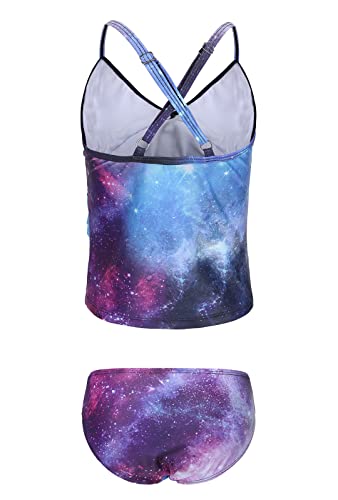 Image of Girls Tankini Swimsuits Two Piece Bathing Suit Hawaiian Ruffle Swimwear Set for Kids Girls 3-16 Years