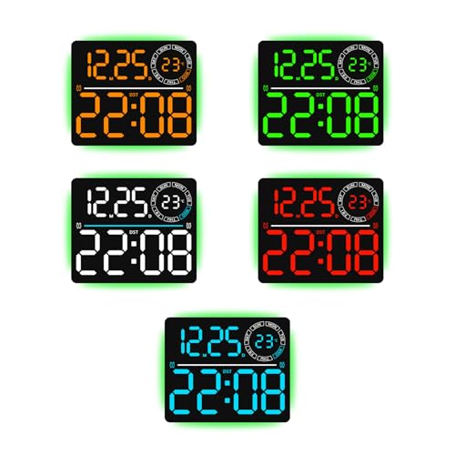 Grande horloge murale numérique avec télécommande à intensité variable - 6