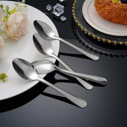 Image of 36 PCS Dinner Spoons Set - Windsor Stainless Steel Dinner Spoon 7.1 Inch with Dishwasher Safe Dessert Spoons,Metal Dessert Spoon, Silverware for Home,Kitchen or Restaurant