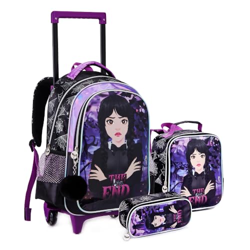 Kit Mochila Escolar Feminina Vampirinha Dark Lancheira E Estojo Com Lápis E Giz De Cera