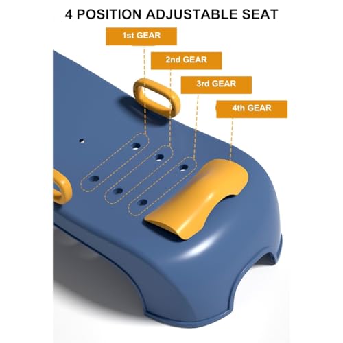 Image of Baby Bath Tub with Temperature Sensor, Bath Chair | Anti Slip Bathtub with Folding Bathing Support | Baby Bath Seat /Sling with Non Slip Suction Base for Babies (Blue-Yellow)