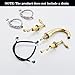 Beelee Gold Solid Brass Widespread Bathroom Faucet 3 Hole Two Handle Deck Mounted Faucet High Arc Lavatory Sink Taps with Ceramic Valve and 2 Hoses, Without Drain