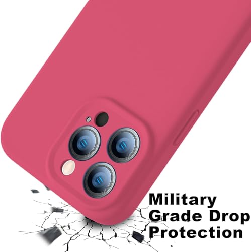 Image of DIZORO Microfiber Square Candy Case Compatible for iPhone 14 PRO, Shockproof Slim Back Cover Liquid Silicone Case (Hibiscus)