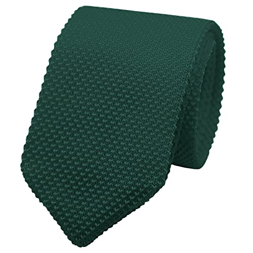 Image of Mantieqingway Pointed Knit Ties for Men Pure Color 2.76'' Skinny Neck Tie Formal Business Knitted Tie for Daily Wedding Party