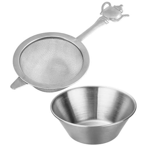 1 Colino E 1 Piccola Ciotola In Acciaio Inossidabile, Filtro Per Il Tè, Set Da Tè Creativo, Accessori Per La Preparazione Del Tè, Utensili Da Cucina