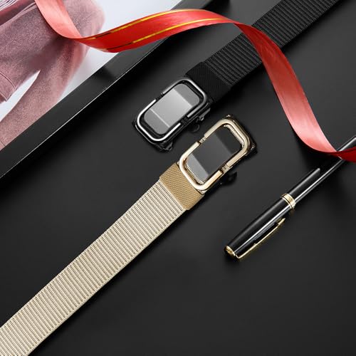 2 Pack Men's Nylon Ratchet Belt, Casual Web Click Belt with Slide Buckle for Jeans4