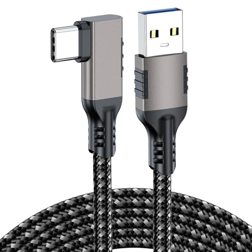 LpoieJun USB-Cケーブル 1m USB-A to Type-C L字 10Gbps PD 60W 超高速充電 タイプc ケーブル1m スマホ/タブレット/ゲーム機対応 ガンカラー（最新型)