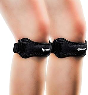 IPOW 2 Pack Knee Pain Relief & Patella Stabilizer Knee Strap, Patellar Tendon Support Strap, Knee Brace for Running, Hiking, Soccer, Basketball, Jumpers Knee, Tennis, Volleyball & Squats