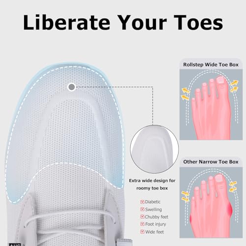 Image of Git-up Women's Arch Support Walking Shoes, Breathable Wide Toe Box Nursing Work Shoes for Plantar Fasciitis