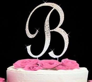 Completely Covered Swarovski Crystal Monogram Wedding Cake Toppers Topper