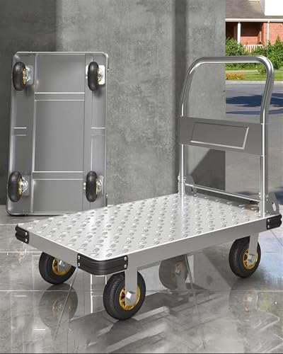 Carretilla plegable para carga con ruedas giratorias 360° miniatura 3