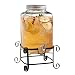 Style Setter La Maison 210262-GB 3 Gallon Glass Beverage Dispenser with Metal Stand and Lid, 11.5 x 18, Clear