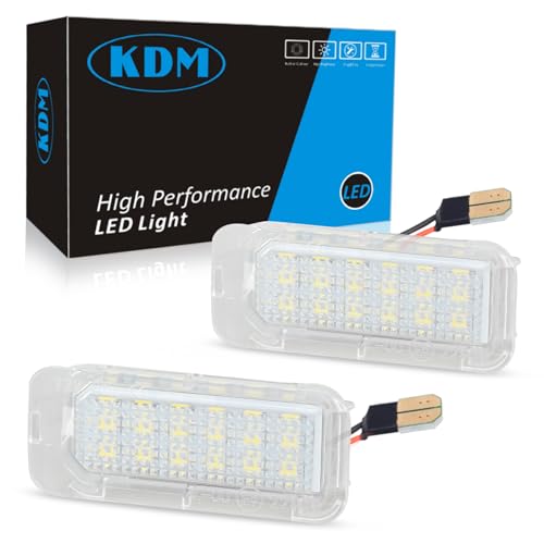KDM LED License Number Plate Light Assembly Fit for Ford Explorer Expedition Fusion Escape Fiesta Expedition Lincoln MKC,Rear Bumper Tag Lamp Replacement 6000K Bright White,2Pack