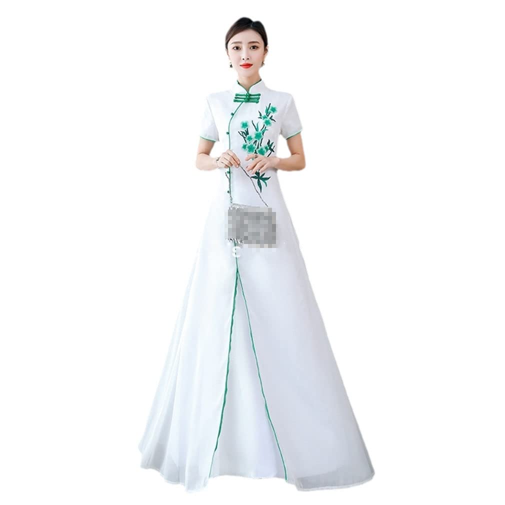 Hwybht Women's Color1 Lace Chinese Dress Retro Long Cheongsam Traditional Dress Lace Cheongsam Modern Dress 3XL