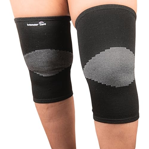 Image of Wonder Care 2-Pack Bamboo Knee Compression Sleeve for Men and Women, Compression Knee Sleeve for Running, Volleyball, Gym Weightlifting Made from Bamboo Yarn, Perfect Knee Brace for Knee Pain and Enhanced Comfort - 1 Pair