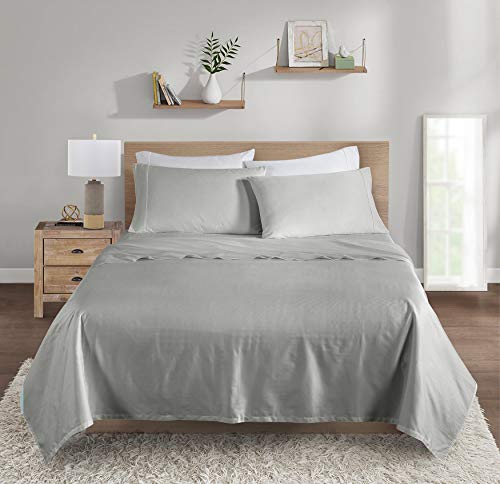 Elinen 100% Tencel Sheet Set - King Size 4 Piece Sheets With Deep Pockets Up To 18 Inches - Luxuriously Cooling, Super Soft & Silky Sateen Weave Lyocell Bed Sheets In Grey (King) #TOP5