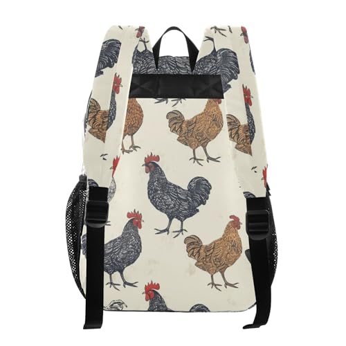 Vintage Rooster Chicken Clear Backpack PVC Transparent Backpack Lightweight Book Bags Capacity Clear Bag for Boys Girls3
