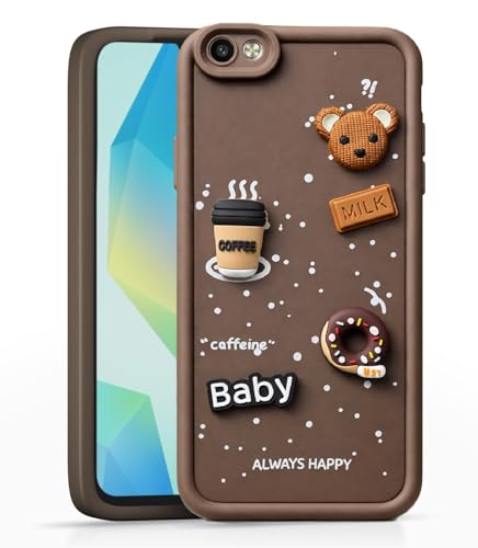 Image of Bintage Case Ball Bear| Donut| Milk Cake| Baby| Coffee Rubber Case Camera Protection Back Cover Compatible for Vivo V5s Perfect Selfie - Brown