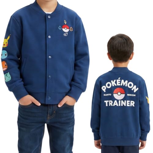 Amazon.com: Pokemon Boys Fleece Bomber Jacket, Varsity Coat for