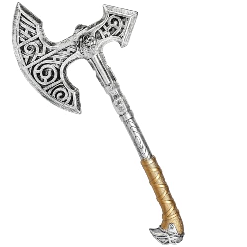 Spinosaurus 21 Viking Axe for Halloween Toy Axe Plastic Sliver Battle Axe Pretend Weapons Props for Viking Accessories
