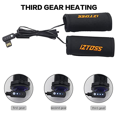 Iztoss Motorcycle Heated Grips, Heated Grips Gloves With 3 Gear Heating Handlebar For 22-30Mm Handle Diameter Motorcycle/Bike/Atv #TOP3