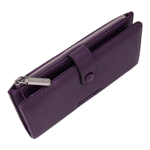 Image of Montana West Wallet Women RFID Blocking Wallets, Card Cases & Money Organizers Wallets with Zipper Coin Pocket, 3 Purple, 7.8 inch * 4.8 inch * 1.5 inch, Vintage