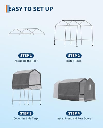 Image of 7X10 ft Heavy-Duty Portable Outdoor Storage Shed