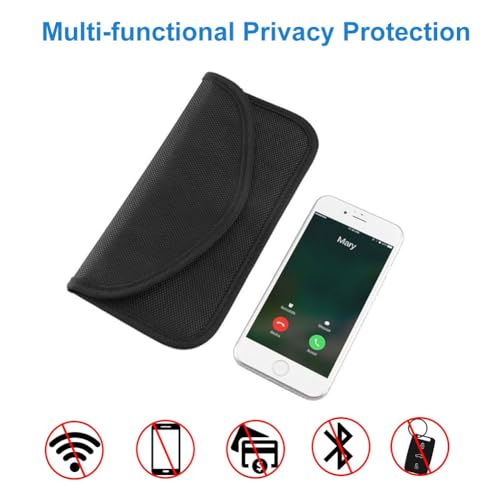 Helweet Faraday Tasche, Anti Tracking Handyhülle, Strahlenschutz Tasche, Signalblockierungsfunktion, RFID Schutz, für Handy bis 6.5 Zoll, Autoschlüssel und Schlüsselanhänger, 10 CM x 19 CM