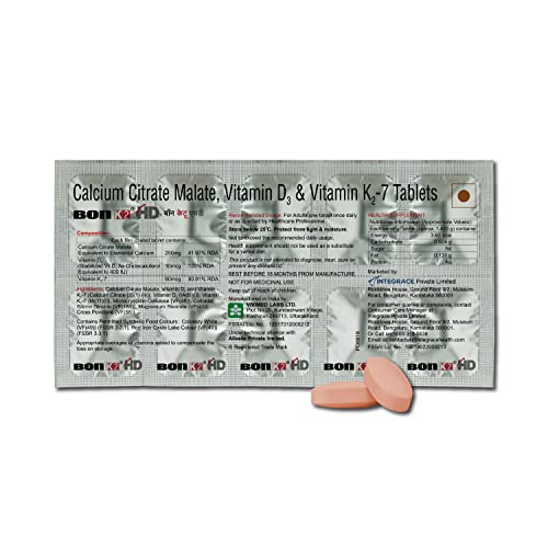 Bon K2 HD with Advanced Calcium – 10 Tablets | Enriched with Calcium Citrate Malate, Vitamin D3 and Vitamin K2-7, Multivitamin supplements for Men & Women Bon K2 HD with Advanced Calcium – 10 Tablets | Enriched with Calcium Citrate Malate, Vitamin D3 and Vitamin K2-7, Multivitamin supplements for Men & Women