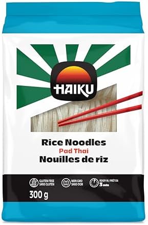 HAIKU Rice Noodles |Premium Wheat Free Pasta | Authentic Pad Thai + Stir Fry Noodles | Quick & Easy Preparation | Ready in 3 Minutes | Gluten Free | 300g