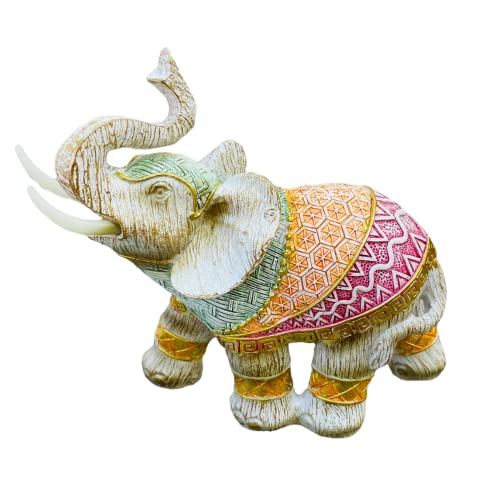 Image of AUGEN Polyresin Elephant Idol Statue Showpiece for Home Decor Decoration and Gifting (1 Piece,7145A1)-B