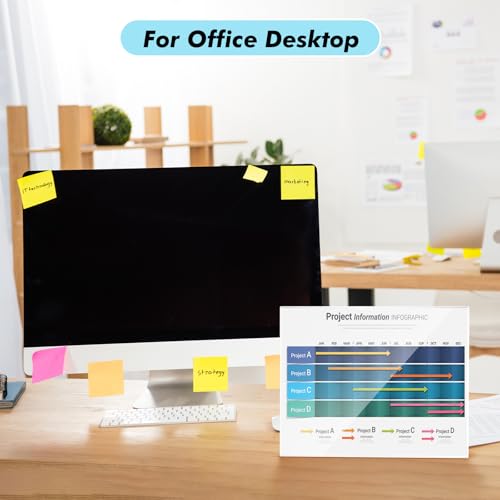 Image of Qilery 8 Pcs Acrylic Sign Holder Horizontal 14 x 11 Inch, Standing Sign Holder Table Top Transparent Plastic Document Slant Back Display Stand for Workers Teachers Office Restaurant Menu Desktop