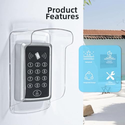 Protection de sonnette étanche en boîtier polycarbonate transparent pour porte - 3